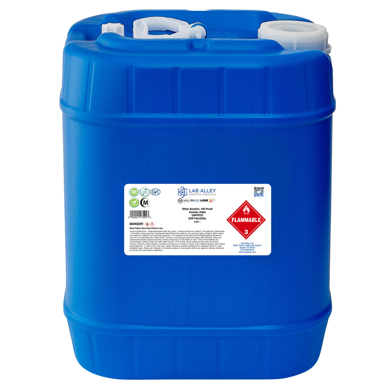 Ethanol 140 Proof (70%) Non-Denatured Alcohol, USP/FCC Food Grade, Kosher, Halal