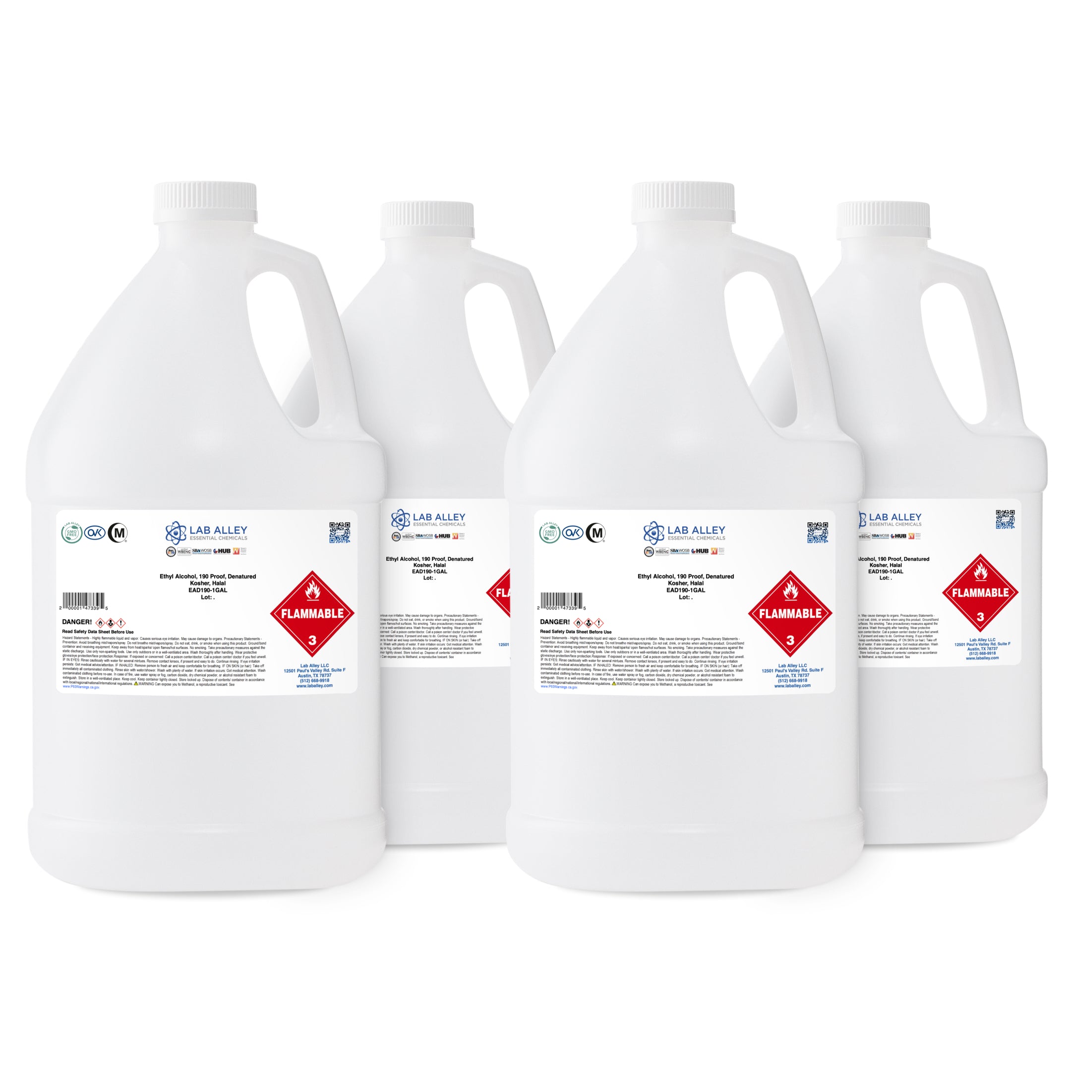 Ethanol 190 Proof (95%) Denatured Alcohol, Kosher, Halal