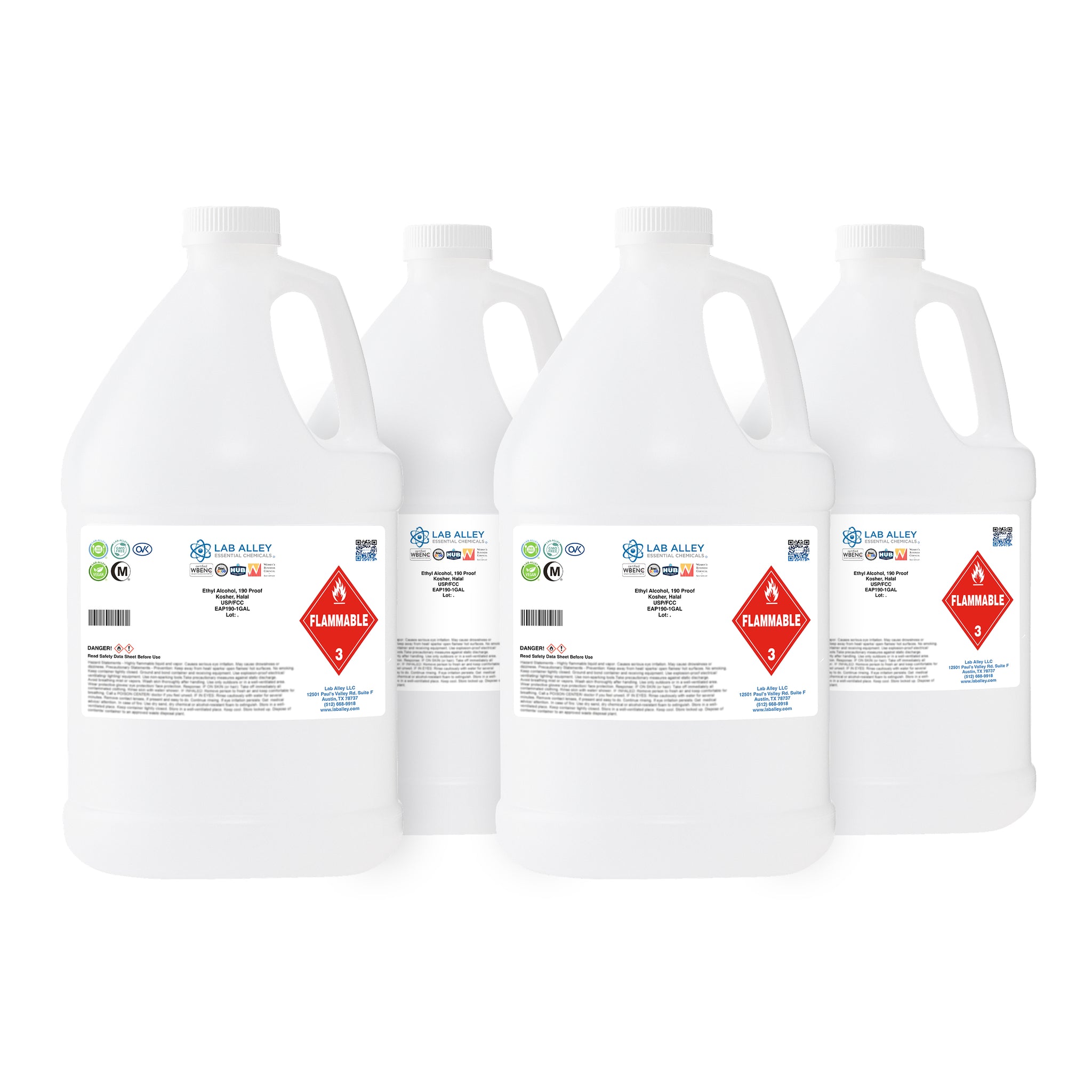 Ethanol 190 Proof (95%) Non-Denatured Alcohol, USP/FCC Food Grade, Kosher, Halal