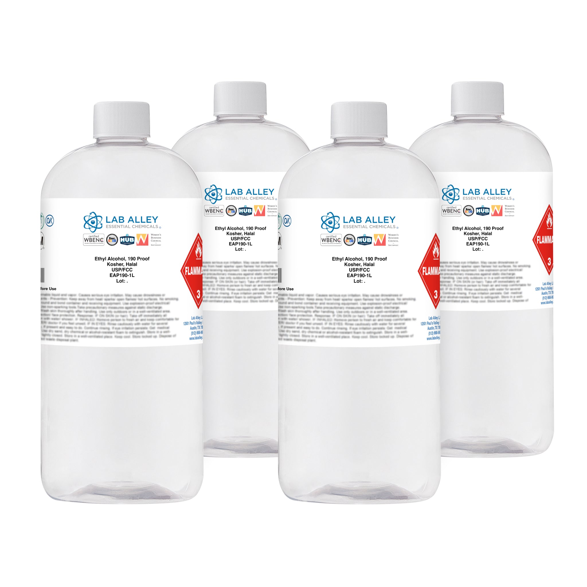 Ethanol 190 Proof (95%) Non-Denatured Alcohol, USP/FCC Food Grade, Kosher, Halal