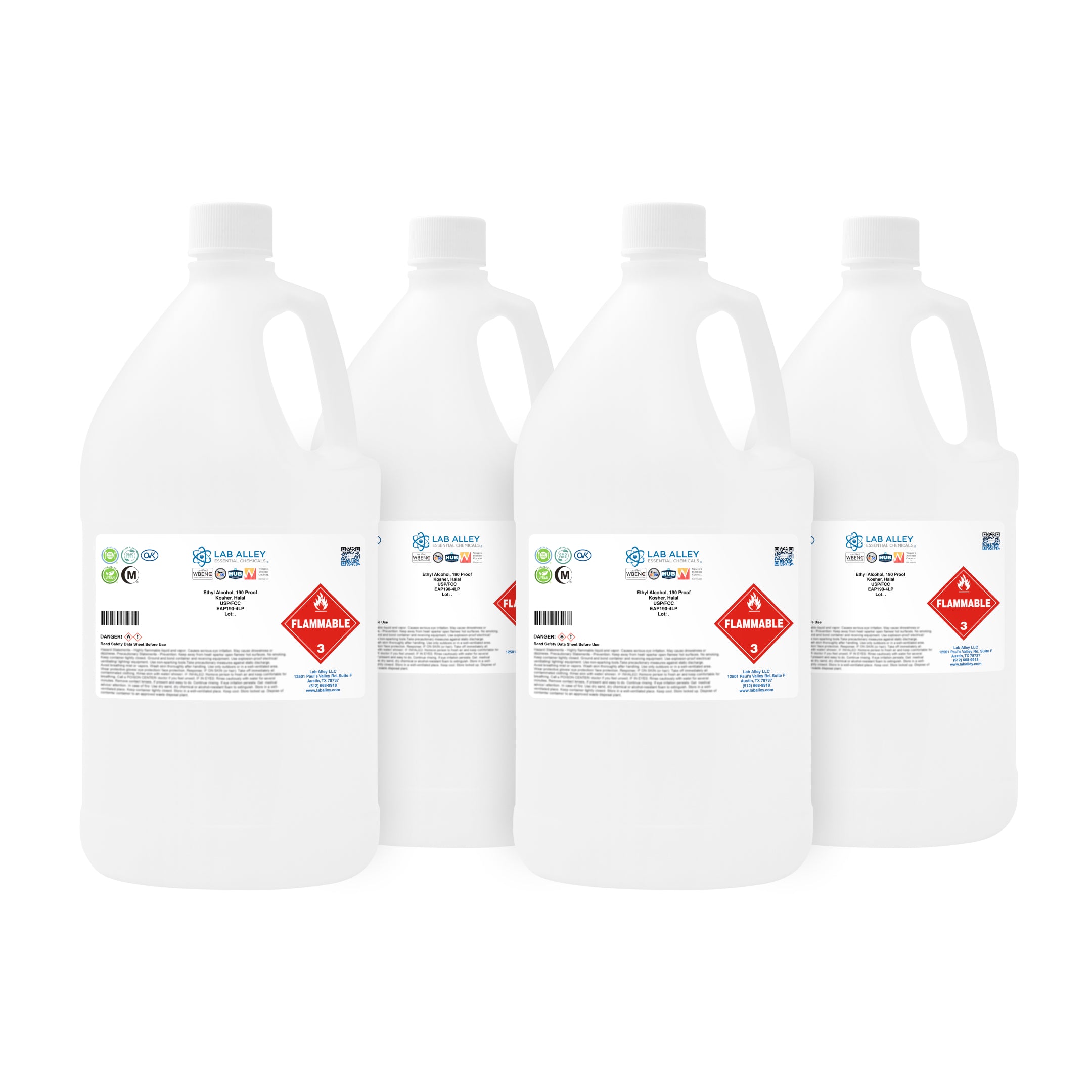 Ethanol 190 Proof (95%) Non-Denatured Alcohol, USP/FCC Food Grade, Kosher, Halal