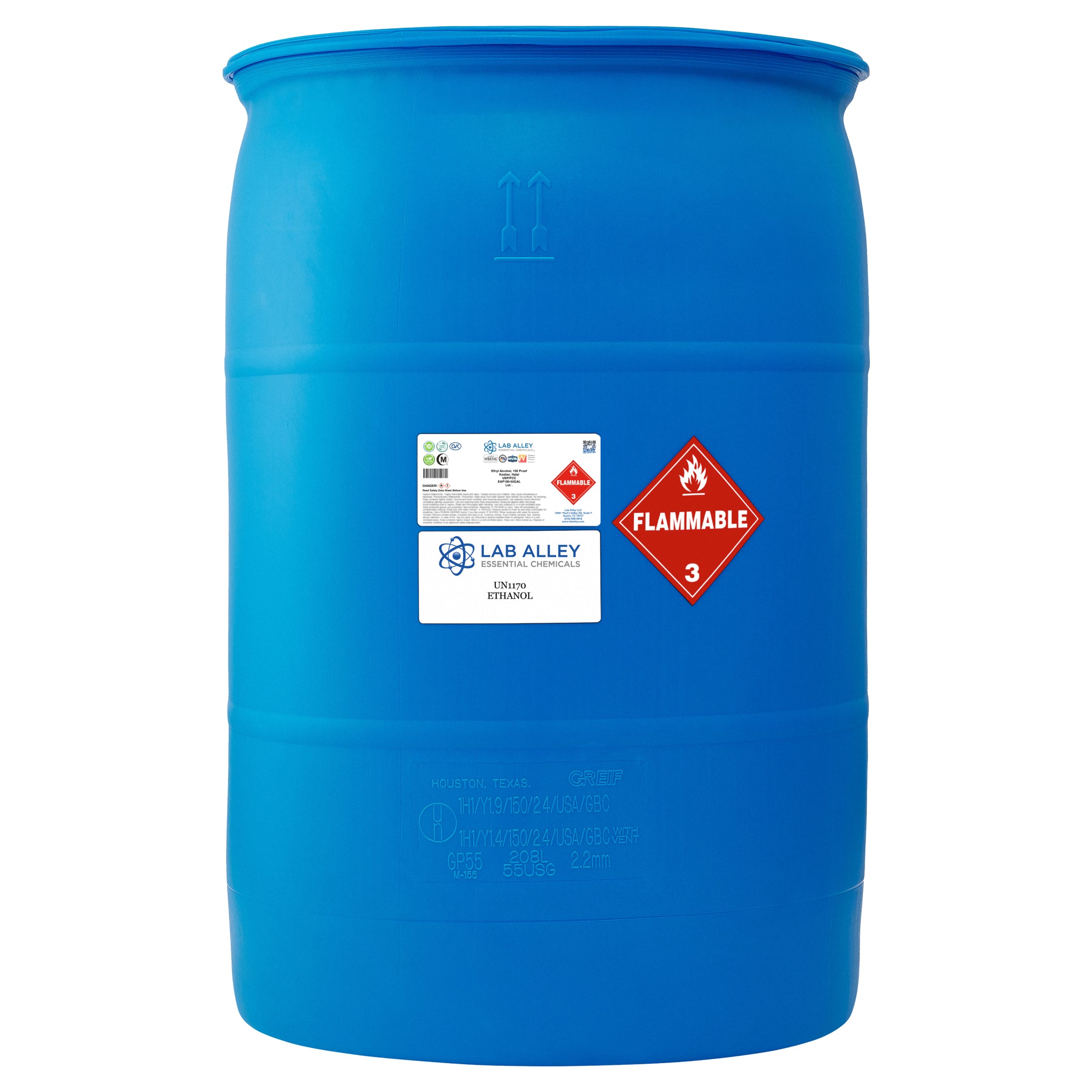 Ethanol 190 Proof (95%) Non-Denatured Alcohol, USP/FCC Food Grade, Kosher, Halal