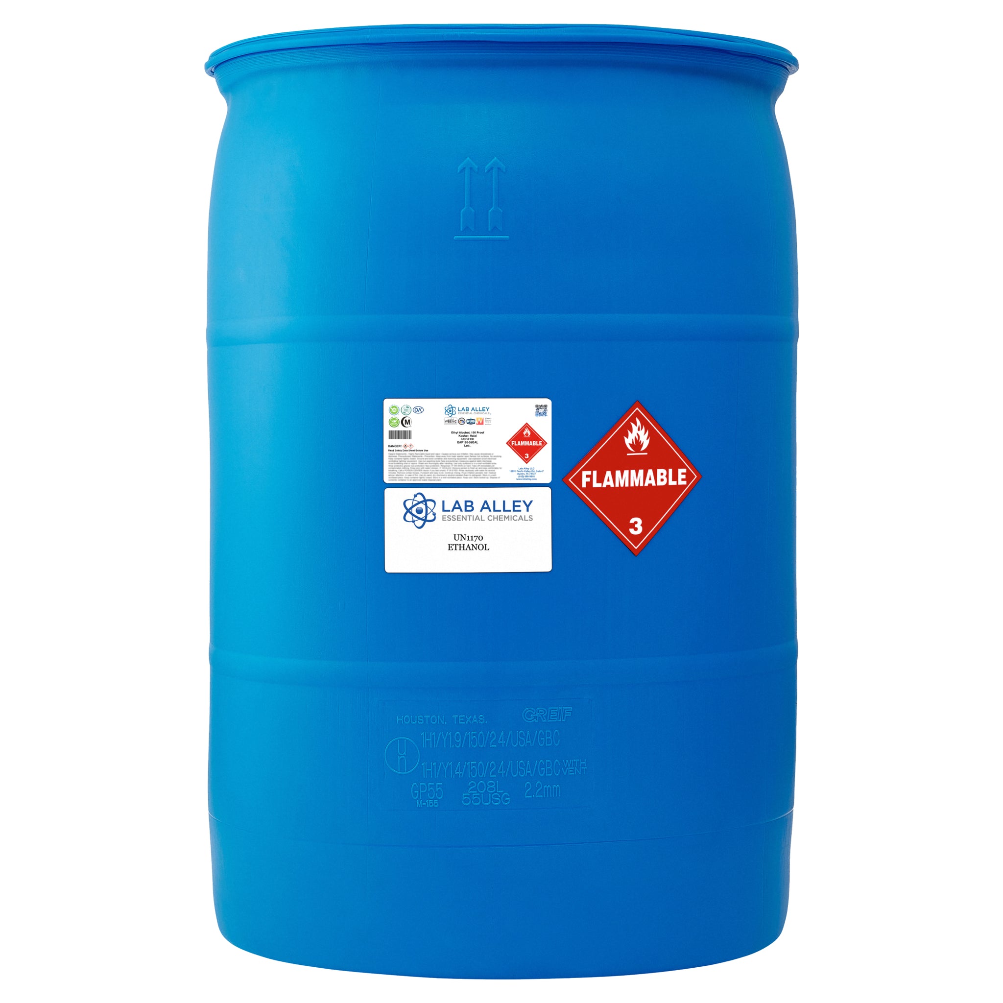 Ethanol 190 Proof (95%) Non-Denatured Alcohol, USP/FCC Food Grade, Kosher, Halal