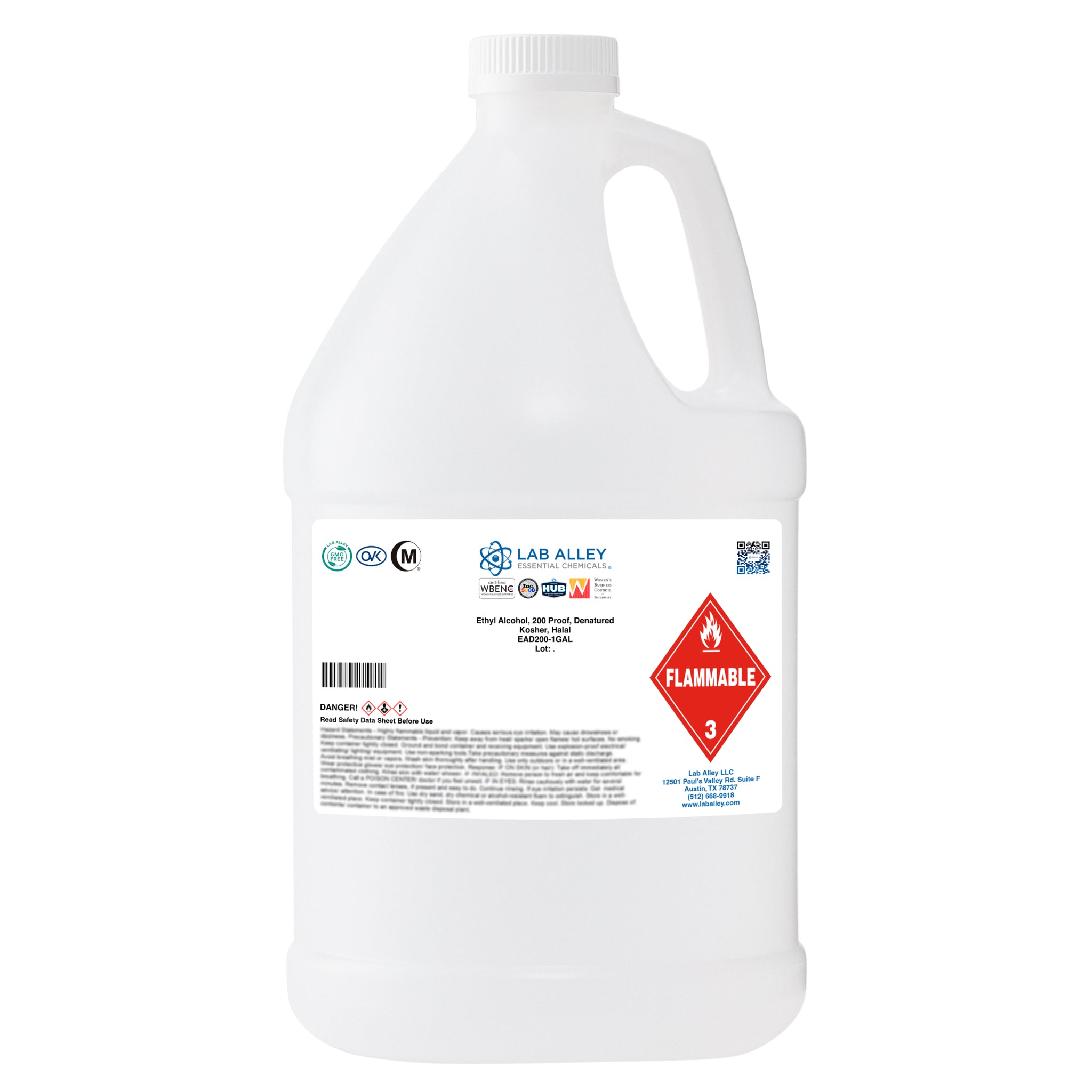 Denatured Ethanol 200 Proof, Kosher, Halal