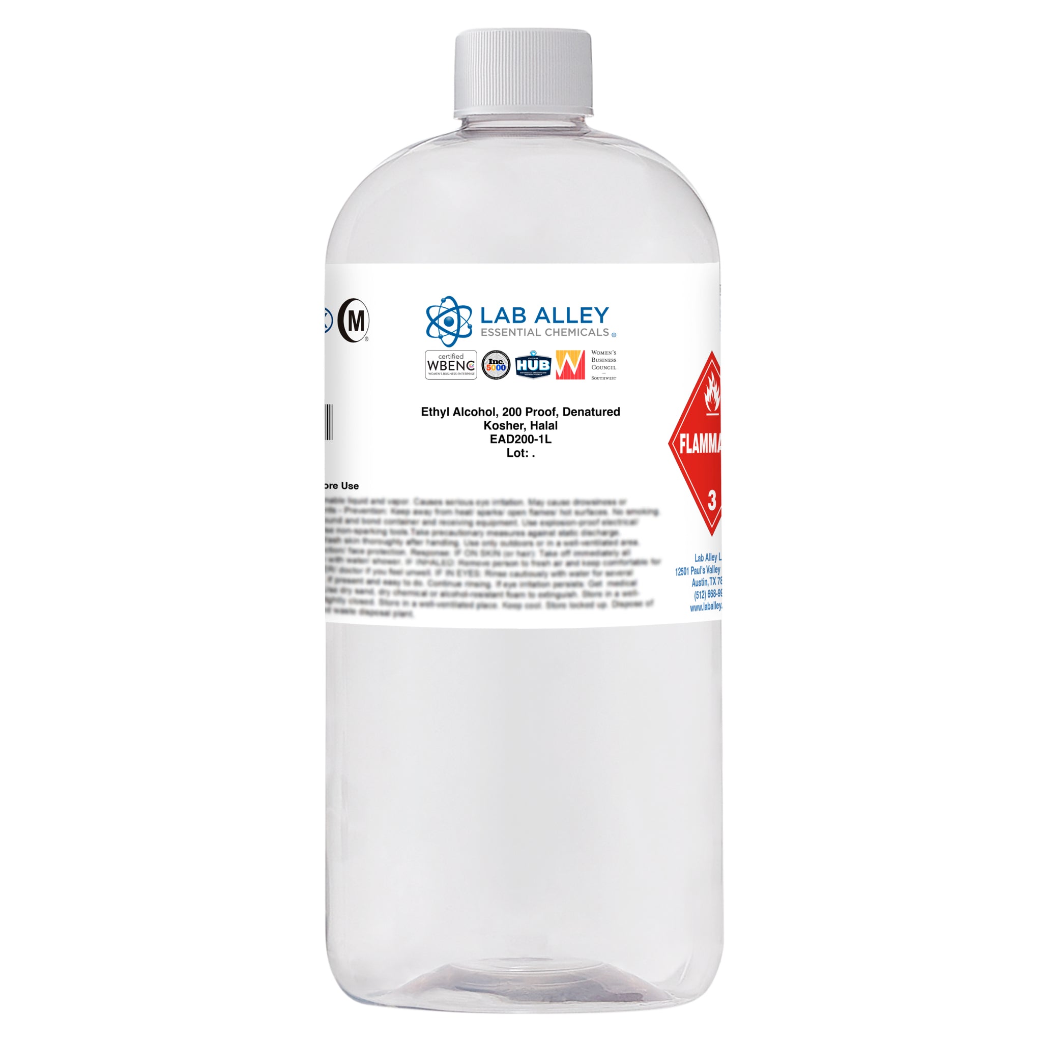 Denatured Ethanol 200 Proof, Kosher, Halal