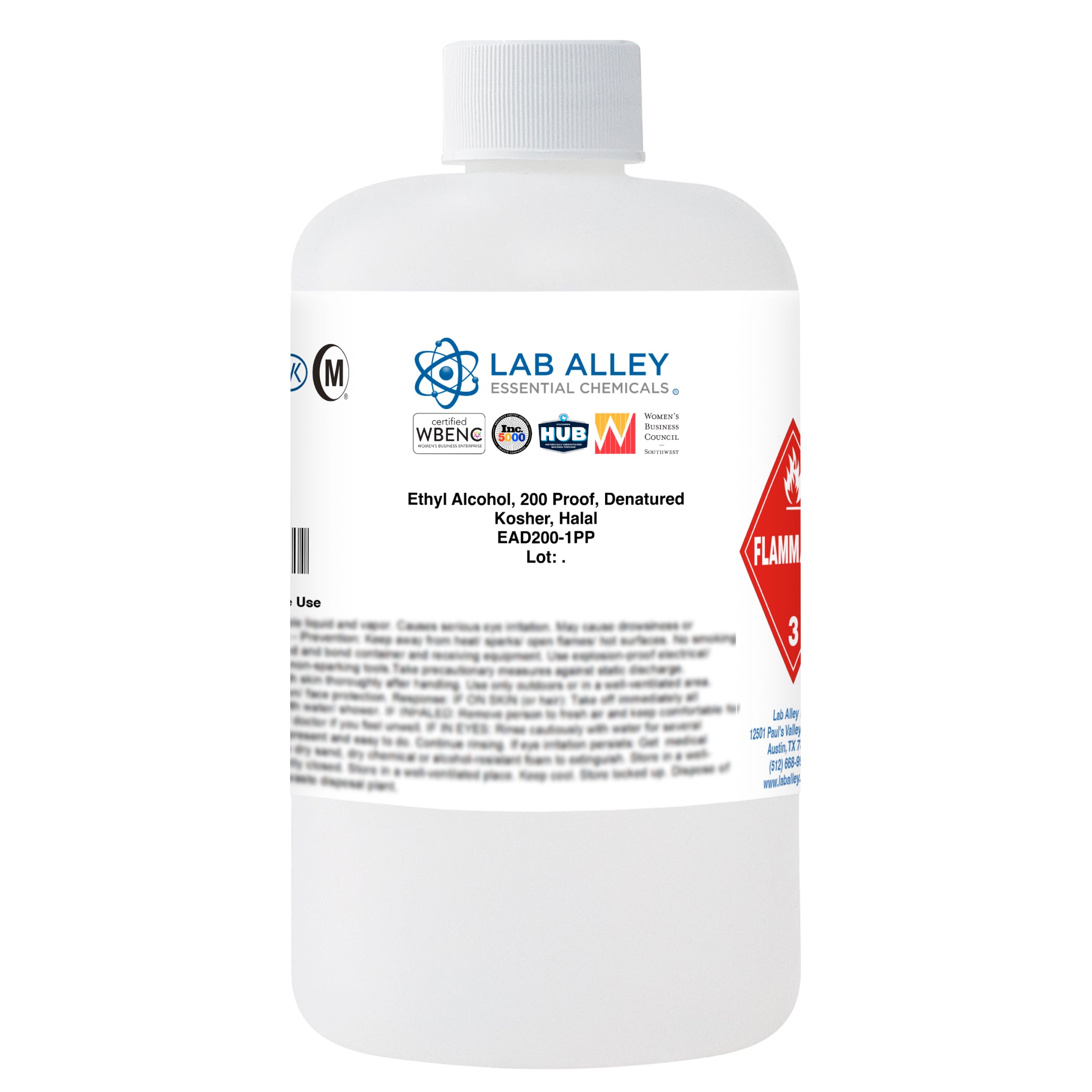 Denatured Ethanol 200 Proof, Kosher, Halal