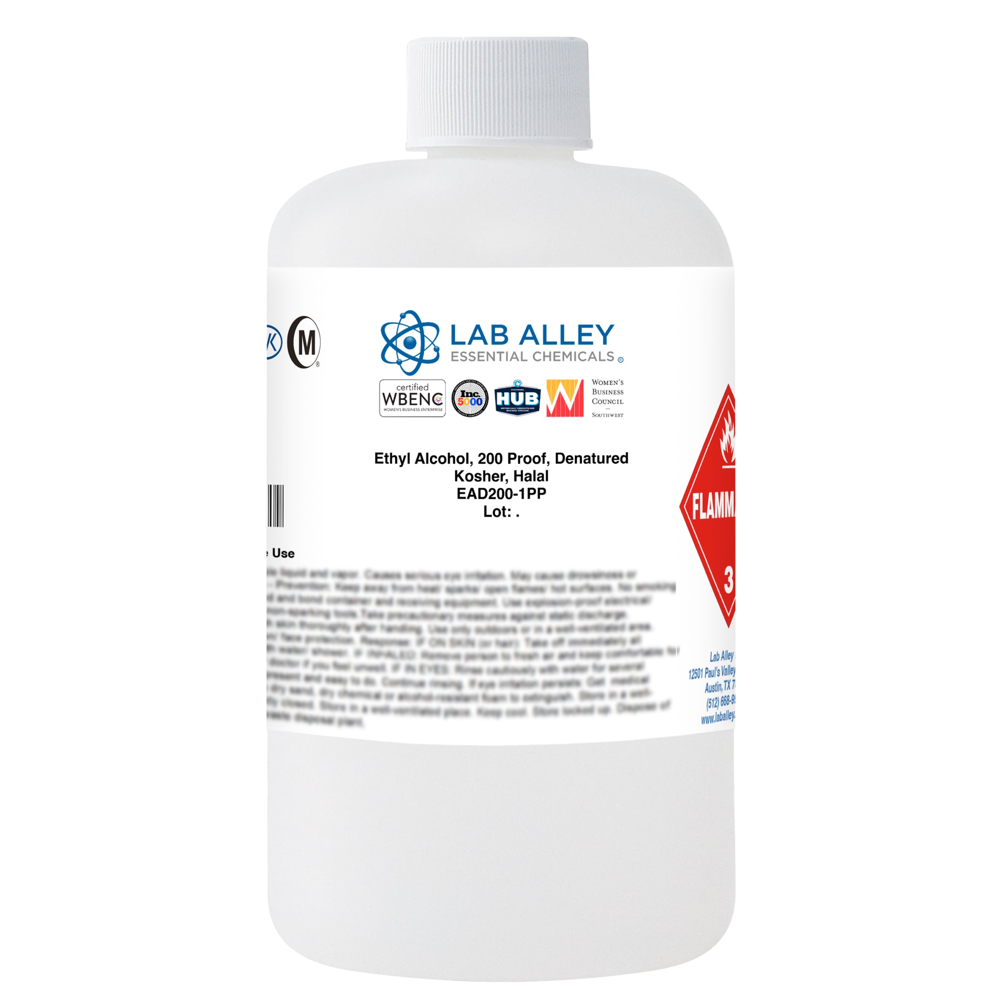 Denatured Ethanol 200 Proof, Kosher, Halal