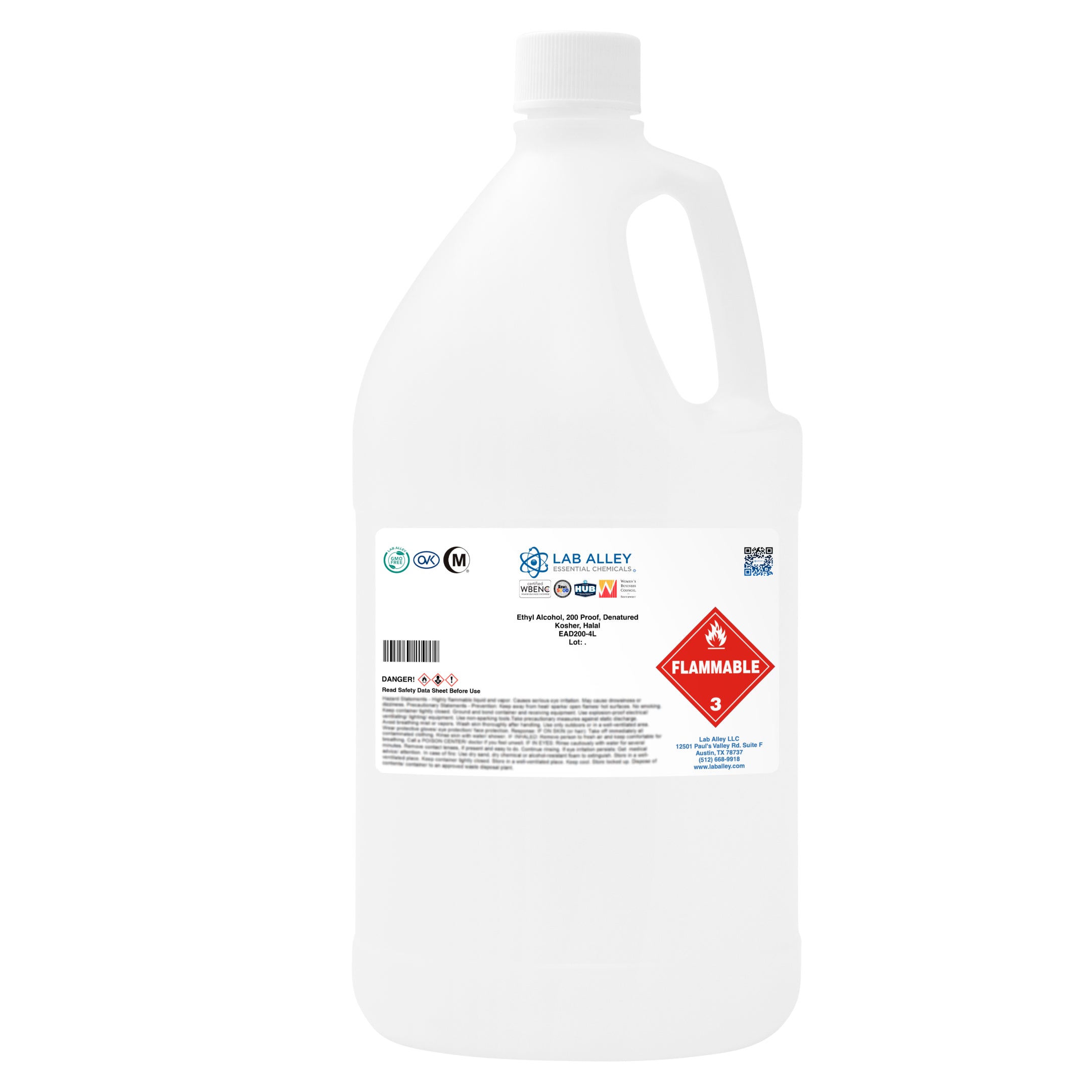 Denatured Ethanol 200 Proof, Kosher, Halal