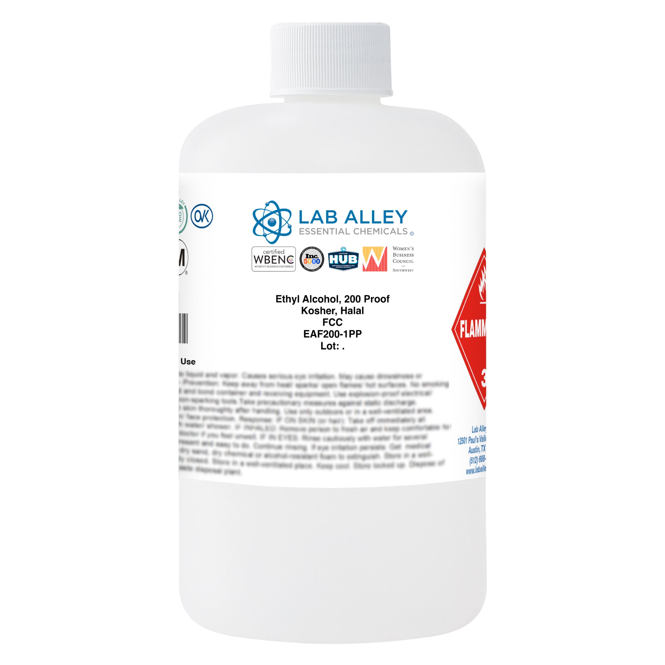 Food Grade Ethanol, 200 Proof, Kosher, Halal