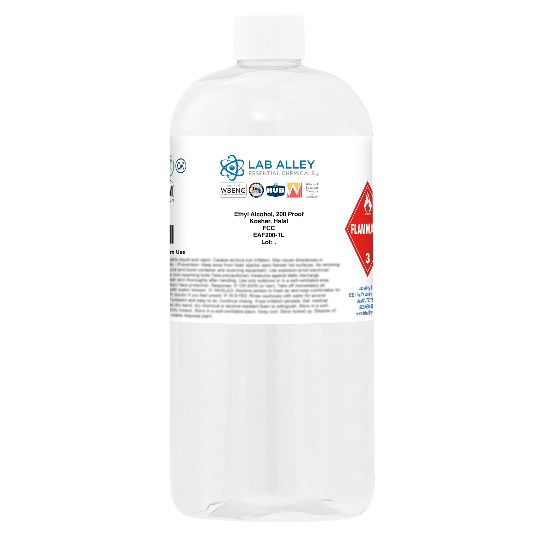 Food Grade Ethanol, 200 Proof, Kosher, Halal