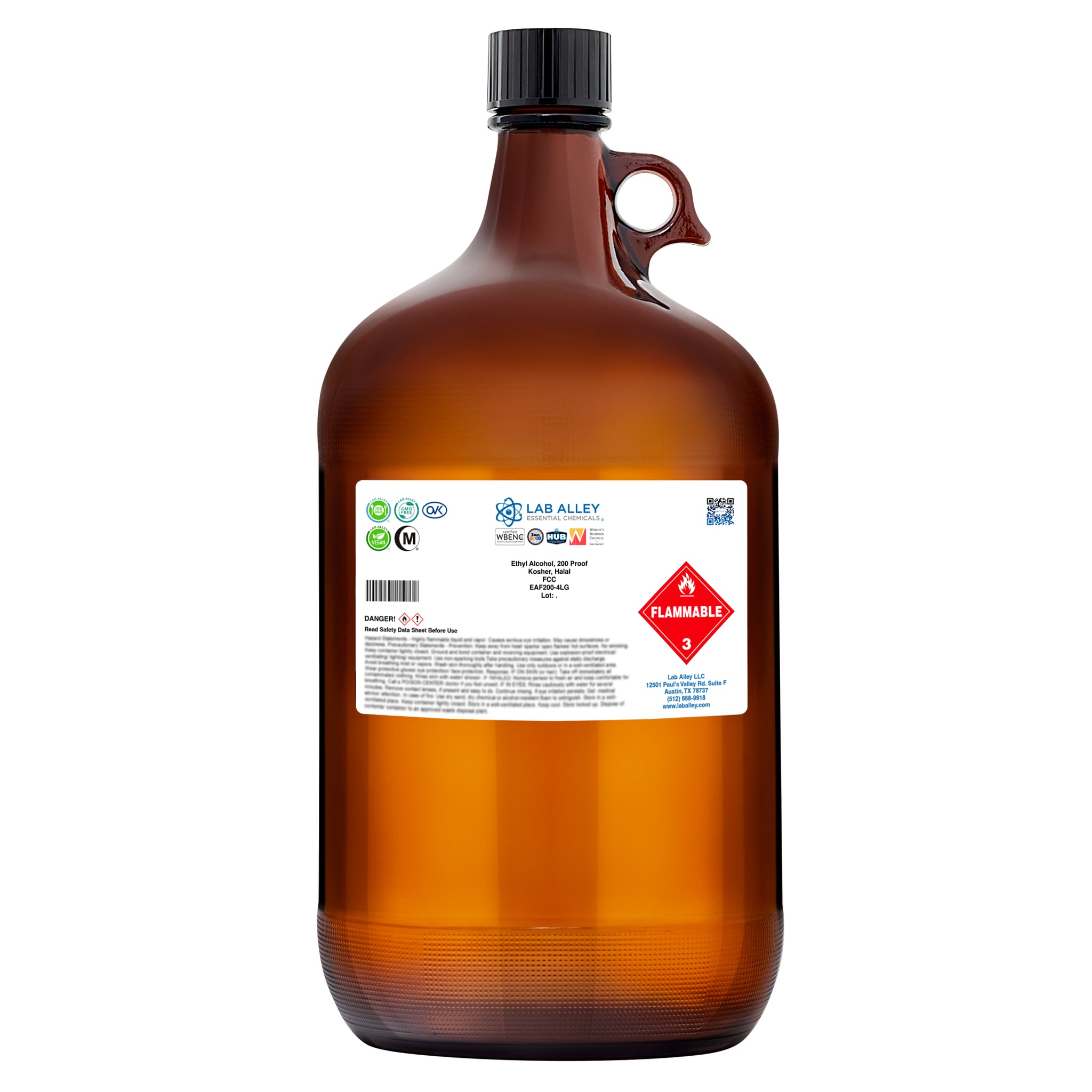 Food Grade Ethanol, 200 Proof, Kosher, Halal