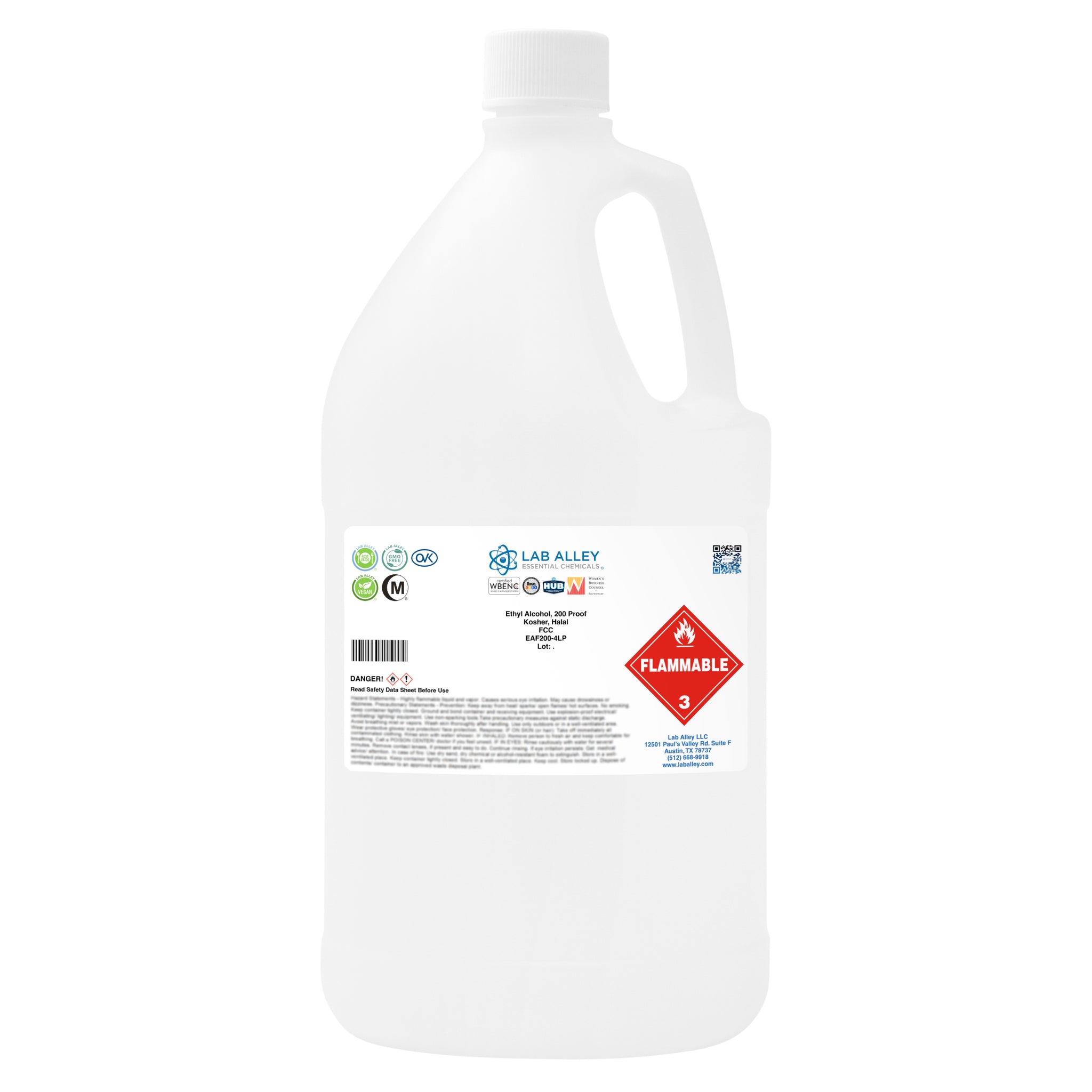 Food Grade Ethanol, 200 Proof, Kosher, Halal