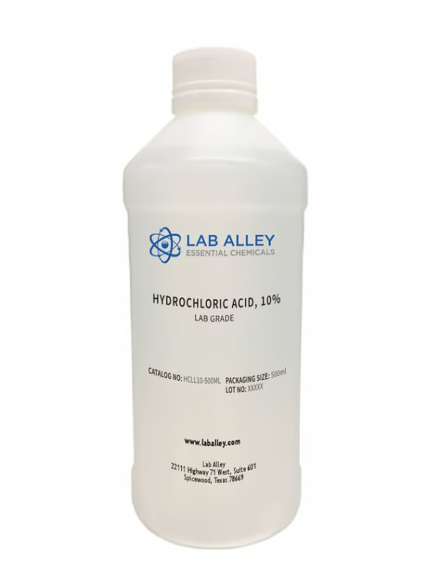 Hydrochloric Acid 10% Solution, Lab Grade, 500mL