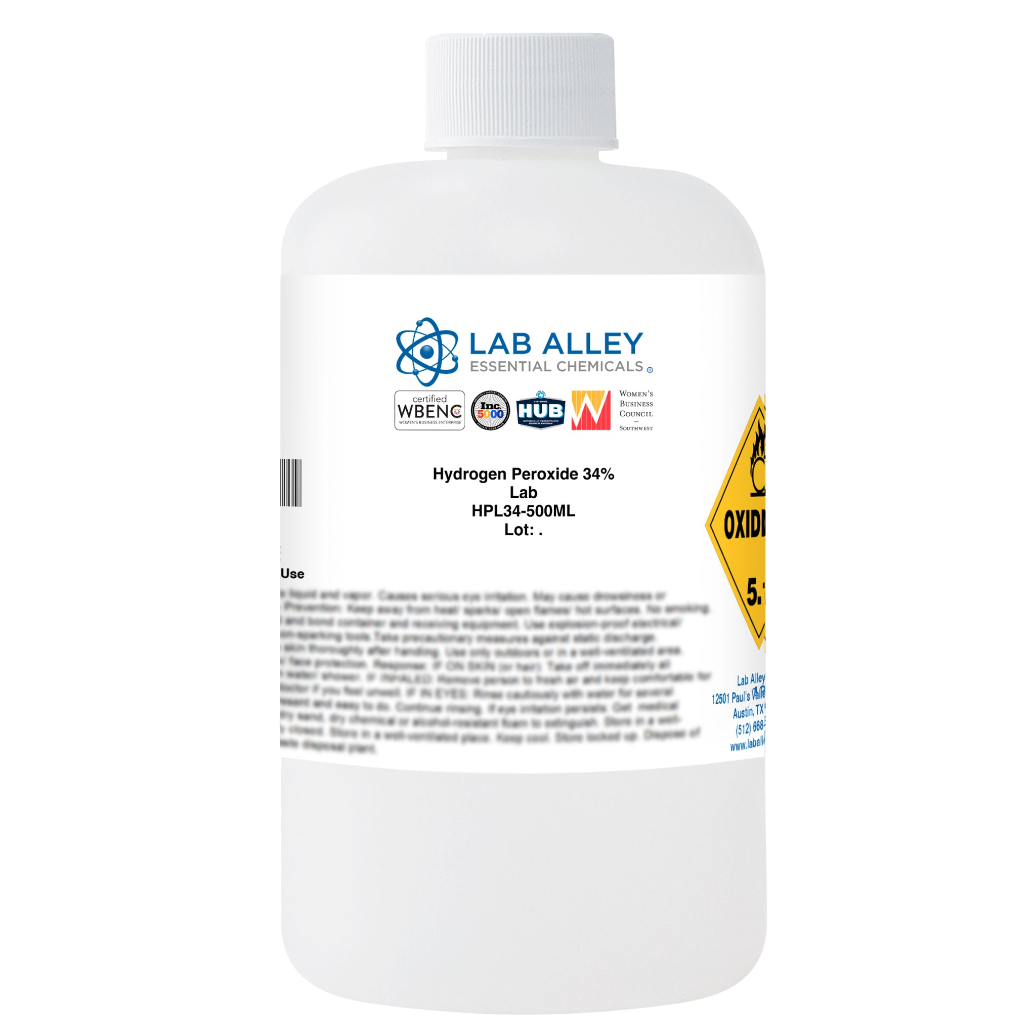 Hydrogen Peroxide 34% Solution, Lab Grade