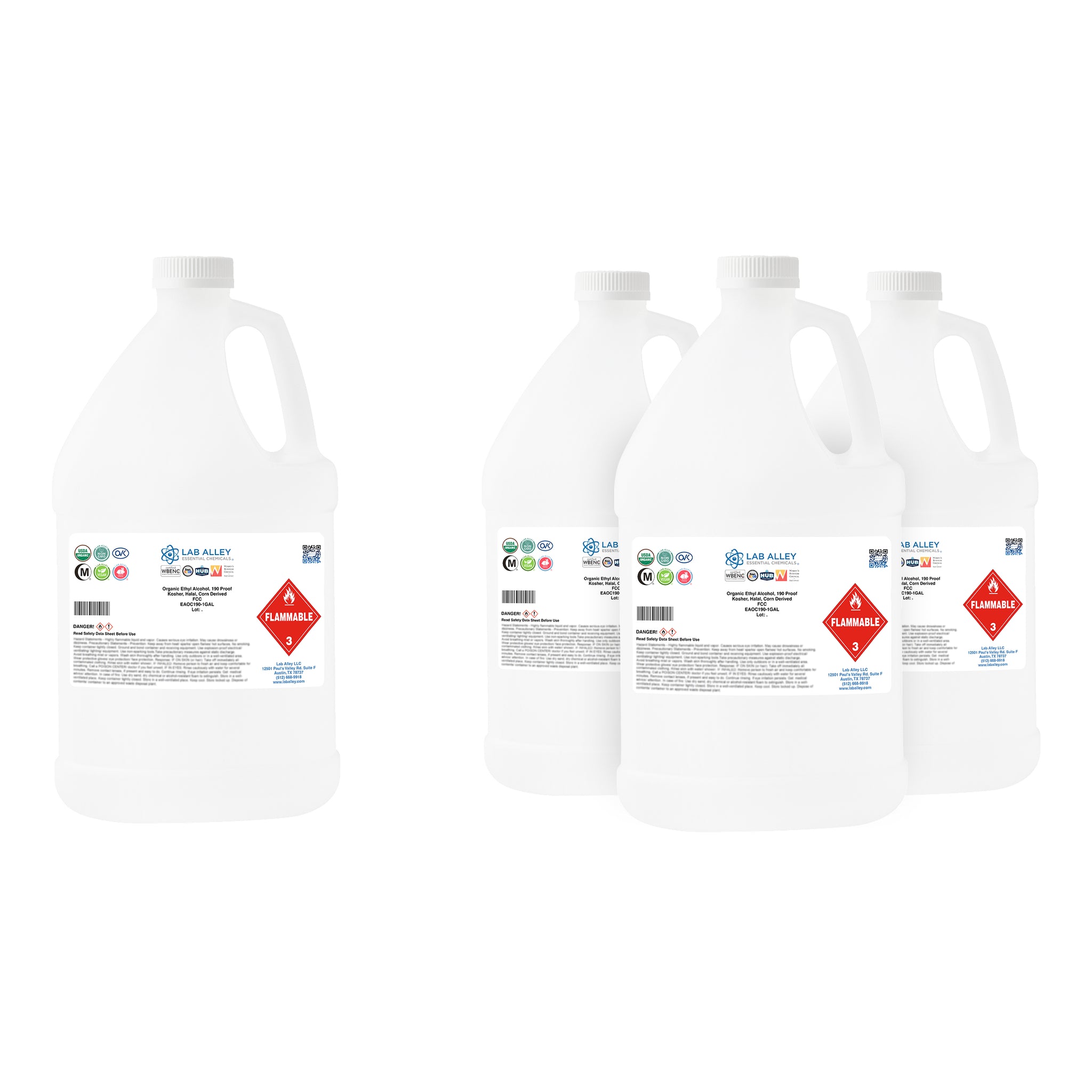 Organic Ethyl Alcohol, Corn, 190 Proof, Kosher, Halal, FCC