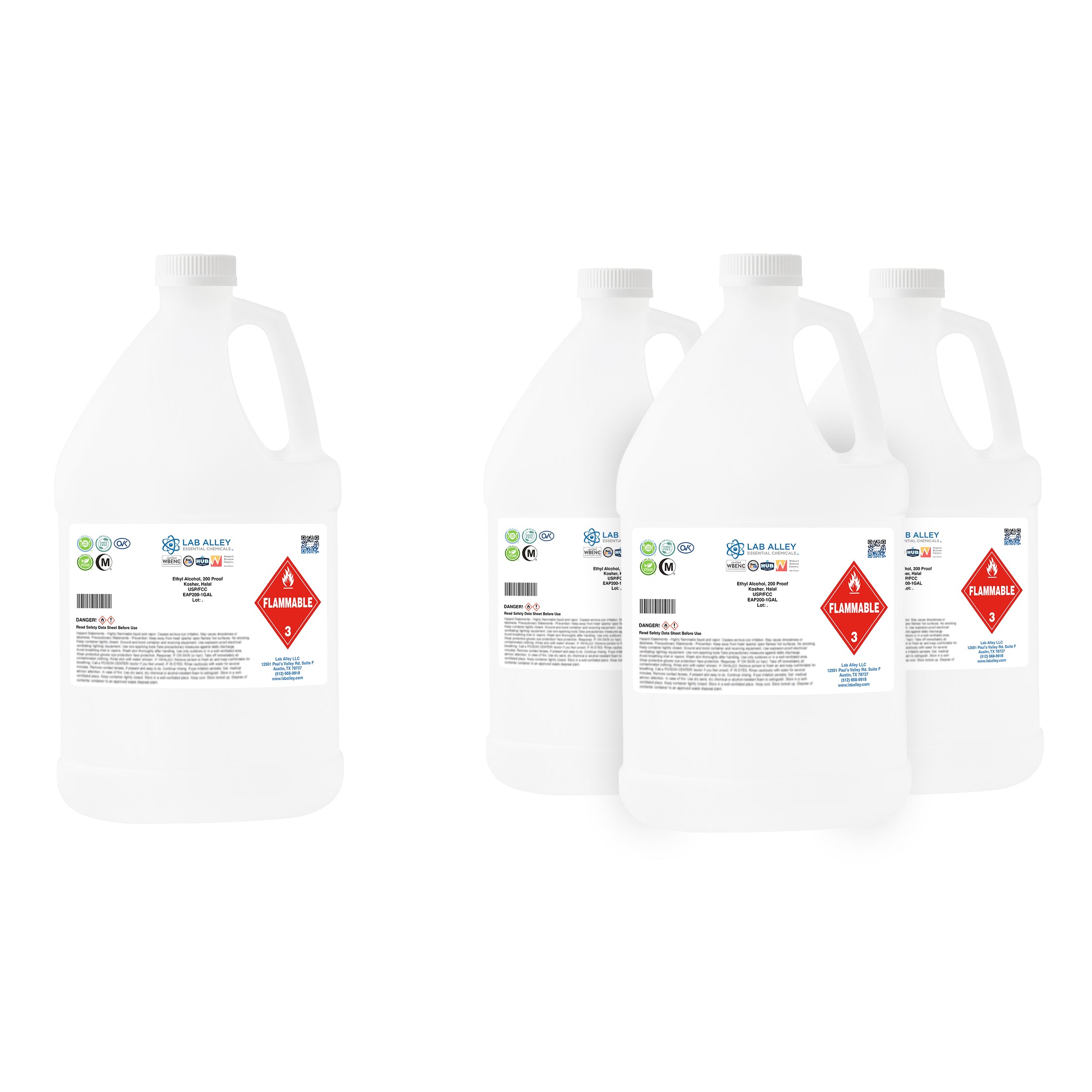 Ethanol 200 Proof (100%) Undenatured Alcohol, USP/FCC Food Grade, Kosher, Halal