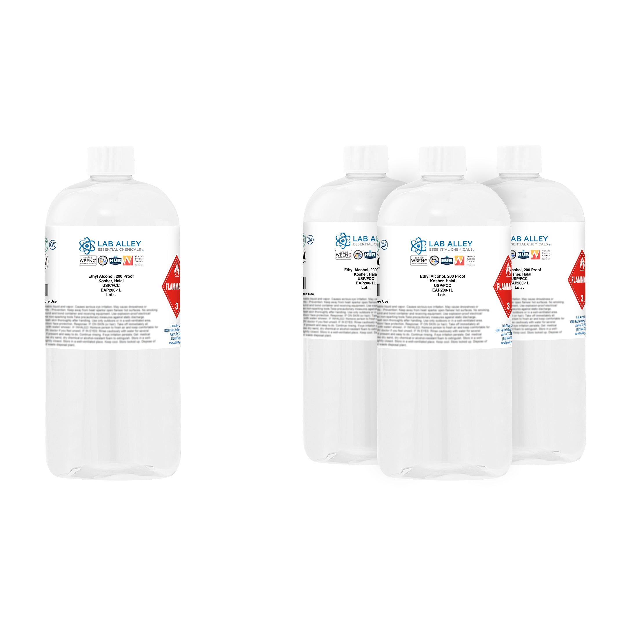 Ethanol 200 Proof (100%) Undenatured Alcohol, USP/FCC Food Grade, Kosher, Halal