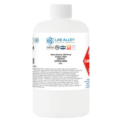 Ethanol 200 Proof (100%) Undenatured Alcohol, USP/FCC Food Grade, Kosher, Halal
