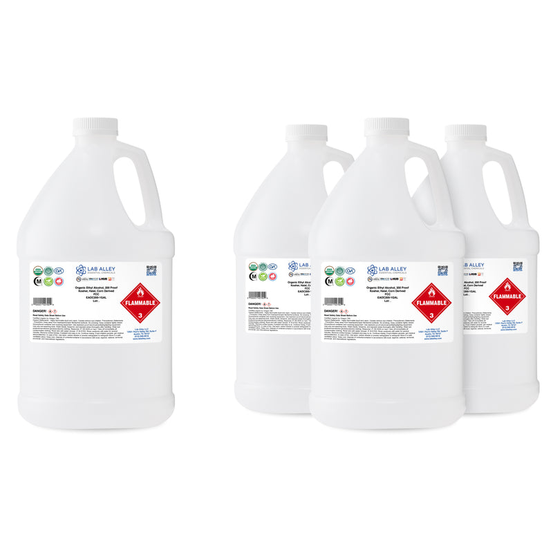 Organic Ethyl Alcohol, Corn, 200 Proof, Kosher, Halal, FCC