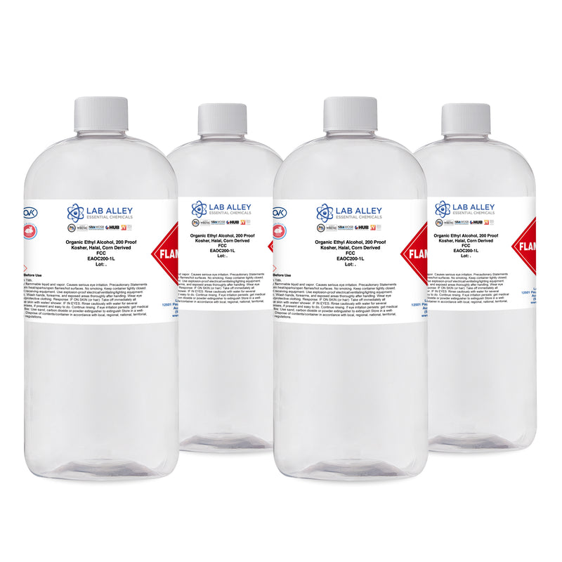 Organic Ethyl Alcohol, Corn, 200 Proof, Kosher, Halal, FCC