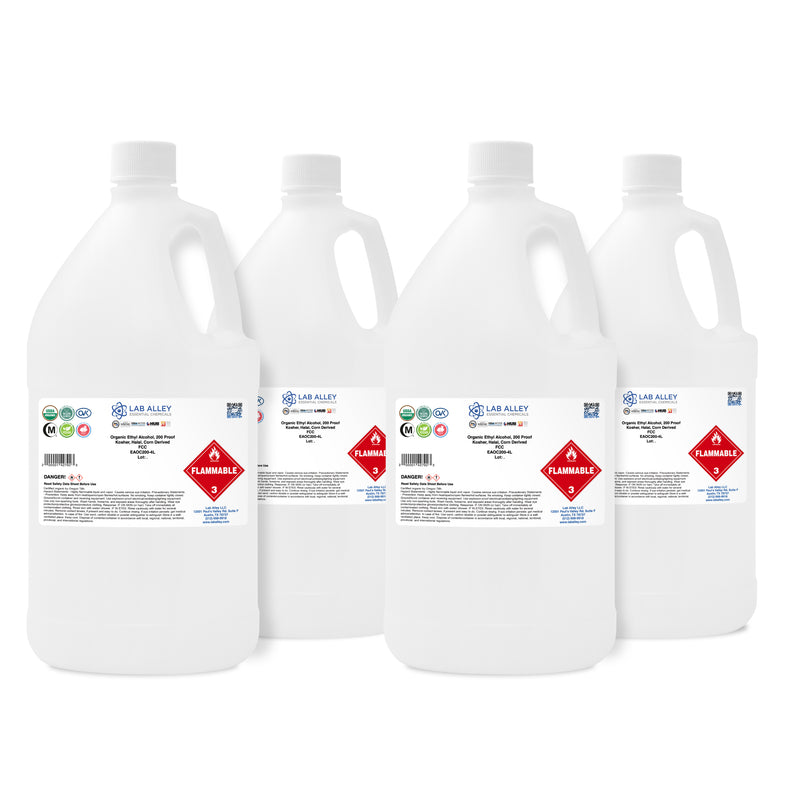 Organic Ethyl Alcohol, Corn, 200 Proof, Kosher, Halal, FCC