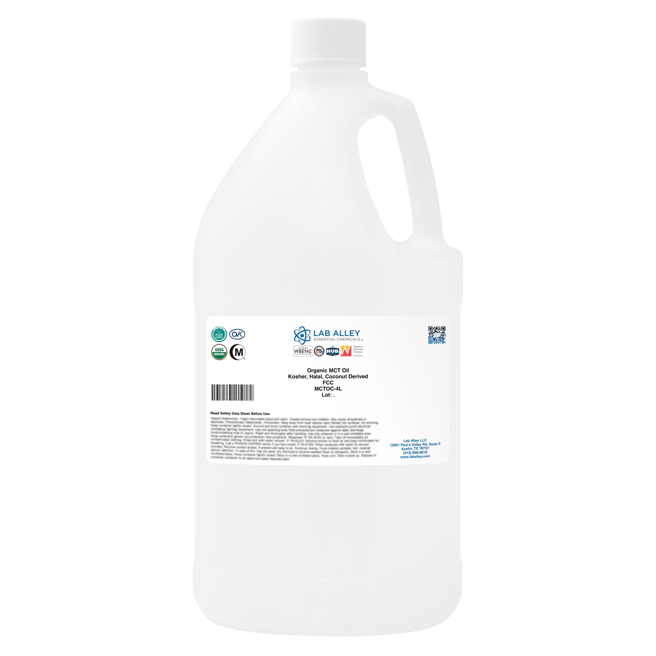 Organic MCT Oil, Kosher, Halal, USP/FCC