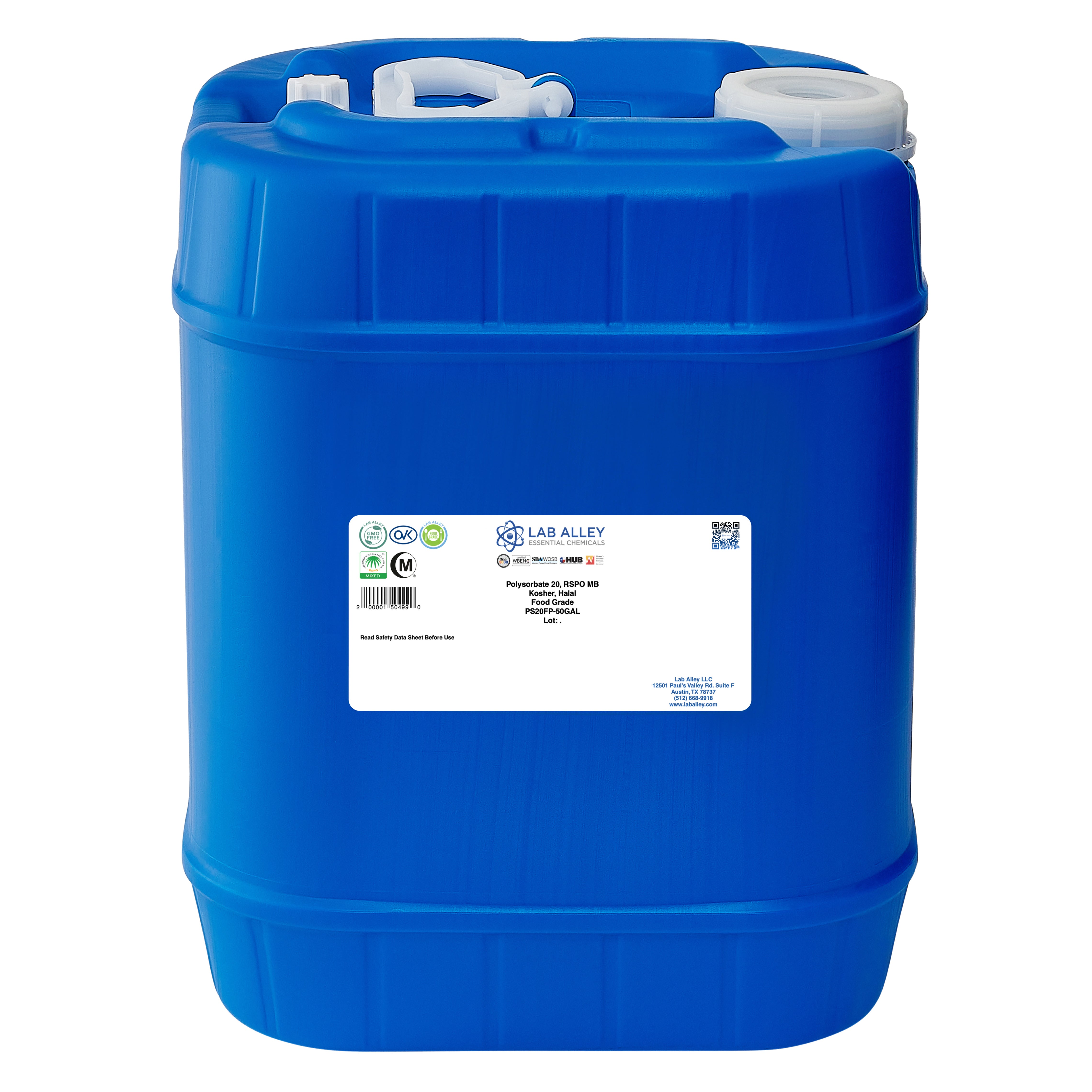 Polysorbate 20, Derived from Palm, RSPO, MB, Kosher, Halal
