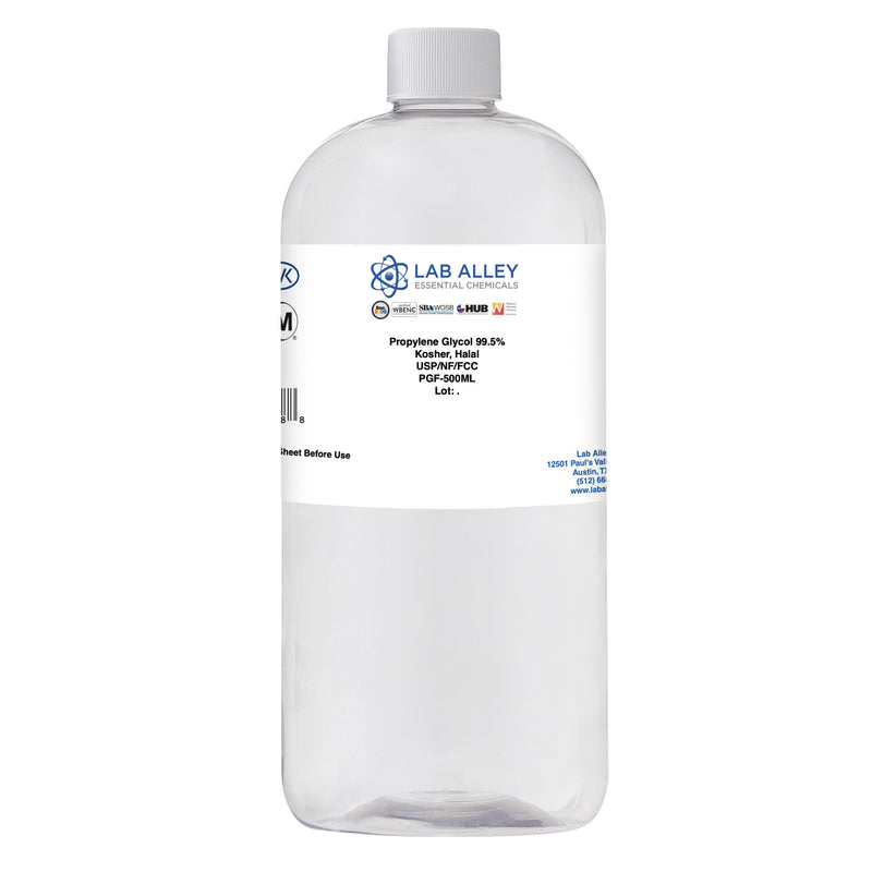 Propylene Glycol 99.5% USP/NF/FCC/Food Grade, Kosher, Halal