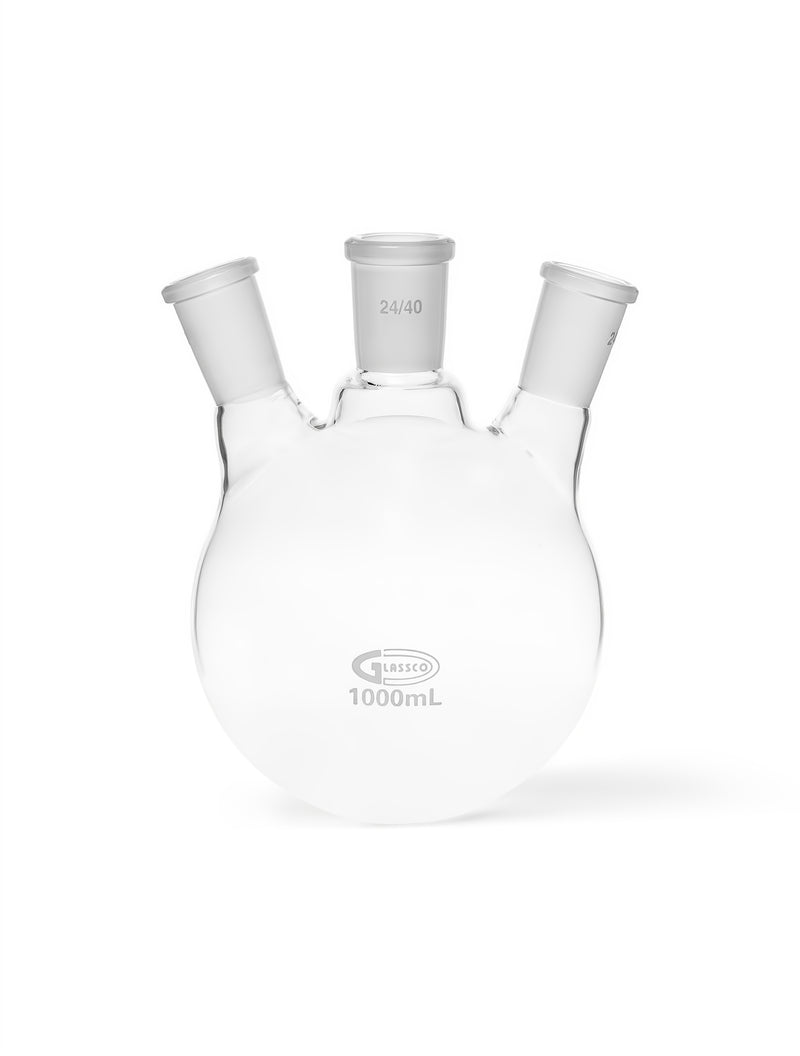Flasks with Round Bottom, 3Necked, Angular Lab Alley