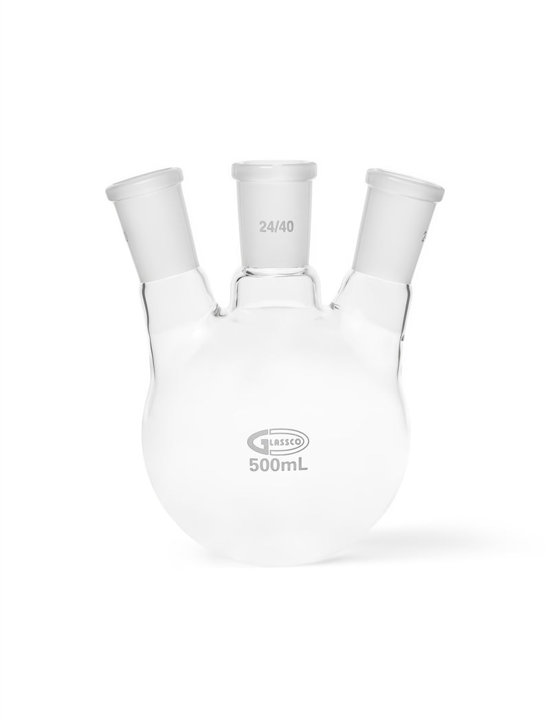 Flasks with Round Bottom, 3Necked, Angular Lab Alley