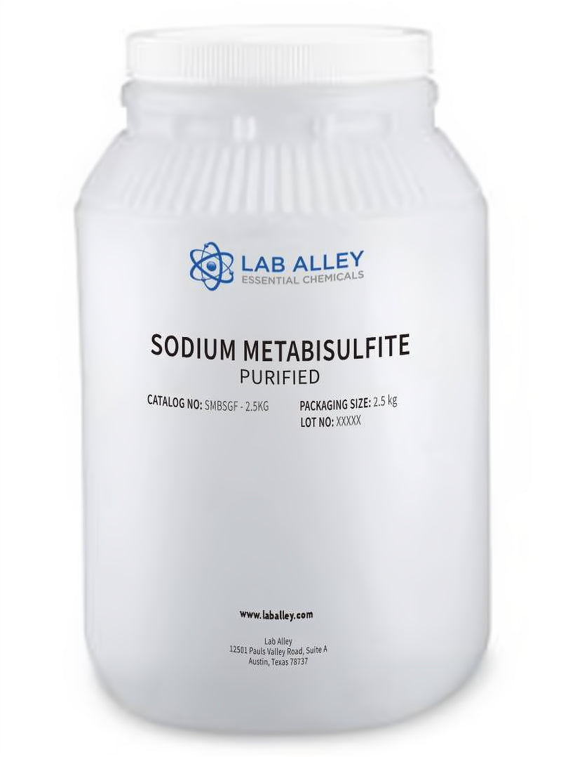 Sodium Metabisulfite, Crystalline Powder, FCC, Kosher, 2.5 Kilograms