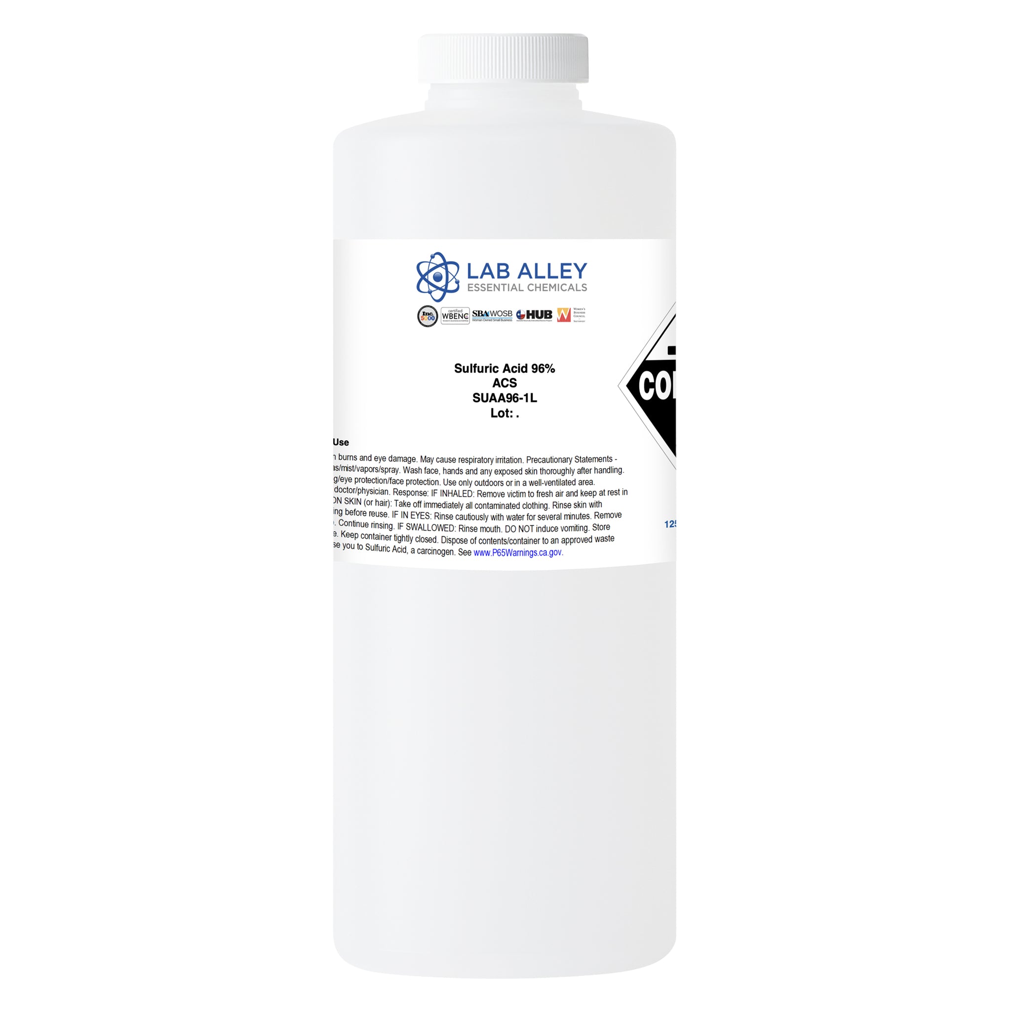 Sulfuric Acid 96% ACS Reagent Grade Solution (95-98%, Concentrated H2SO4)