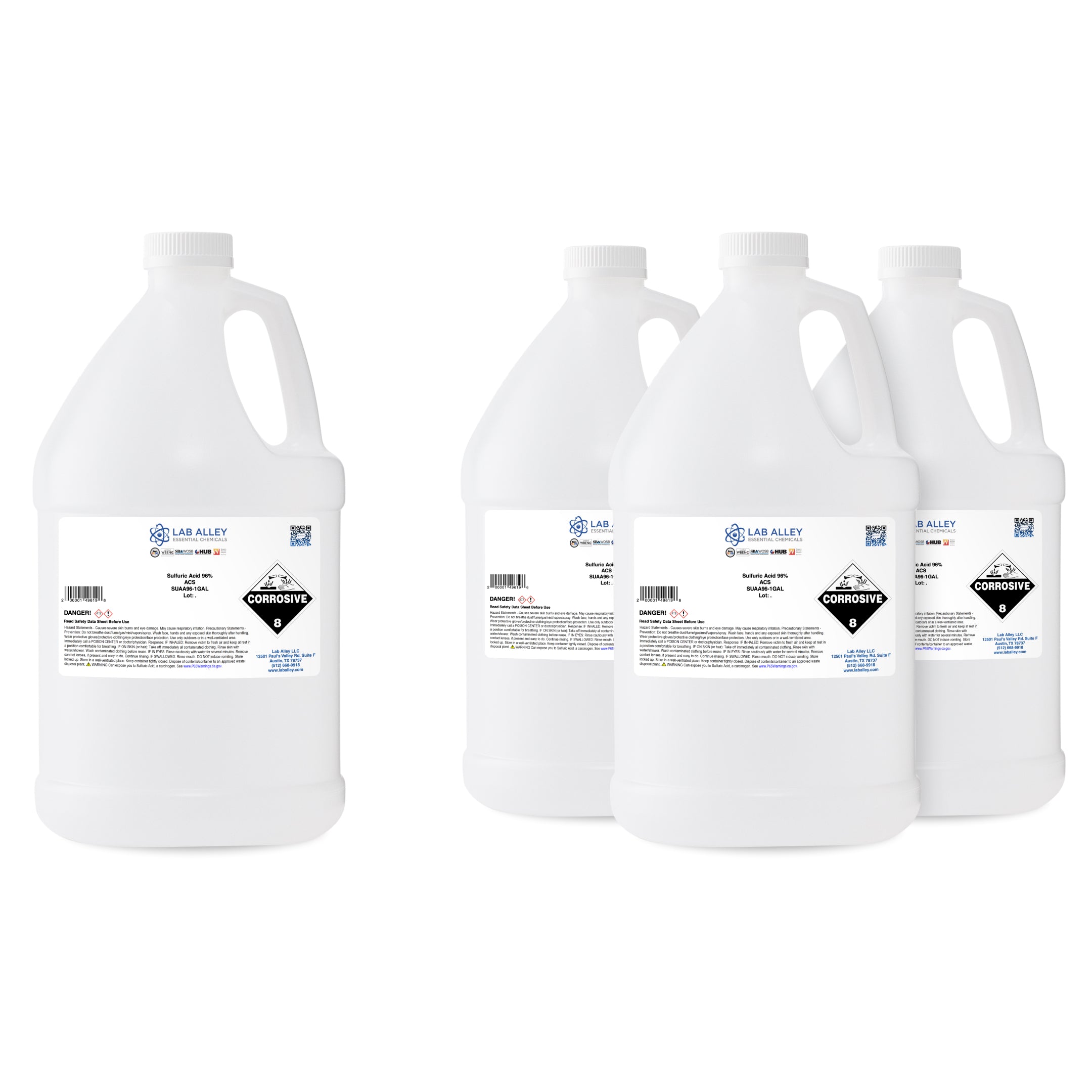Sulfuric Acid 96% ACS Reagent Grade Solution (95-98%, Concentrated H2SO4)