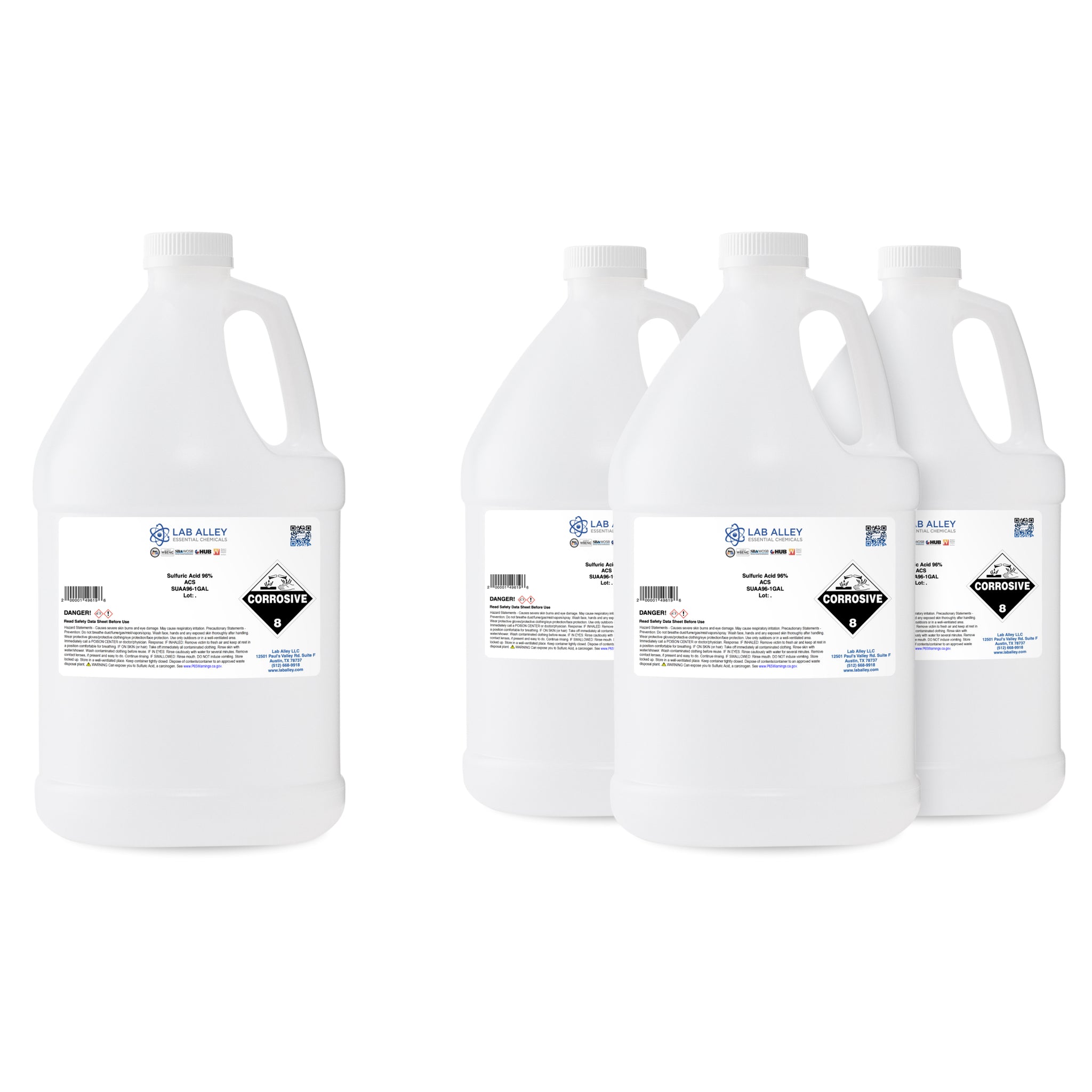 Sulfuric Acid 96% ACS Reagent Grade Solution (95-98%, Concentrated H2SO4)