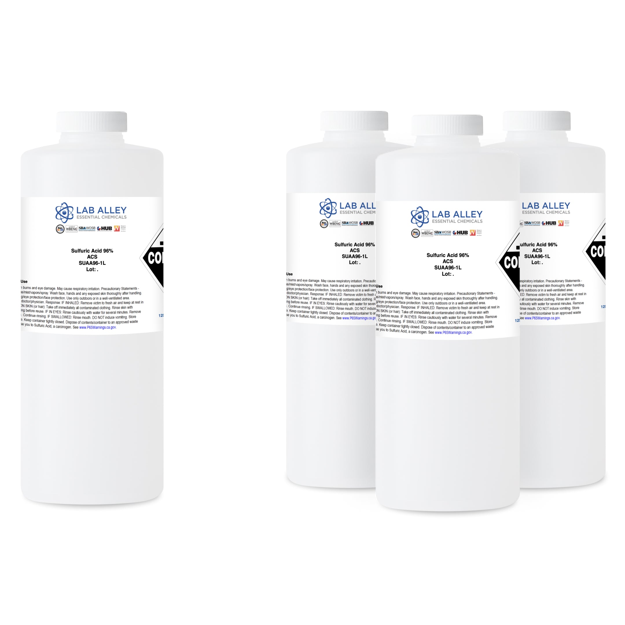 Sulfuric Acid 96% ACS Reagent Grade Solution (95-98%, Concentrated H2SO4)