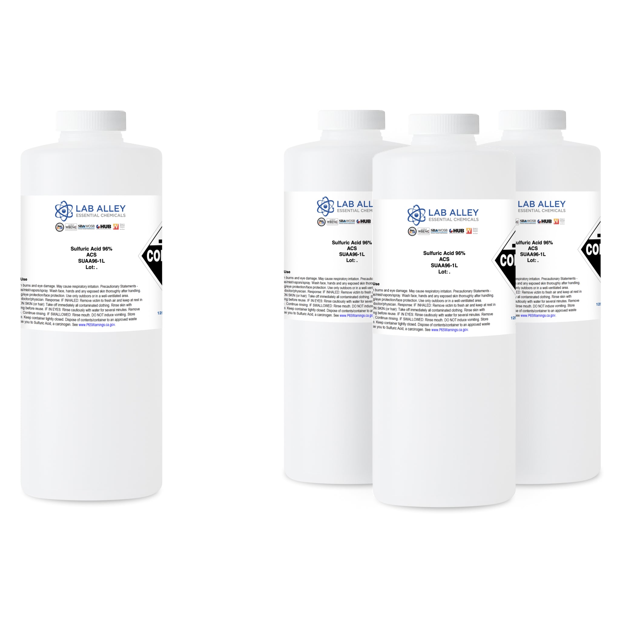 Sulfuric Acid 96% ACS Reagent Grade Solution (95-98%, Concentrated H2SO4)