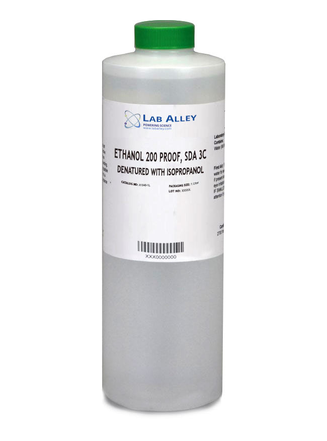 LabAlley.com SDA-3C Ethanol 200 Proof (100%), 1 Liter