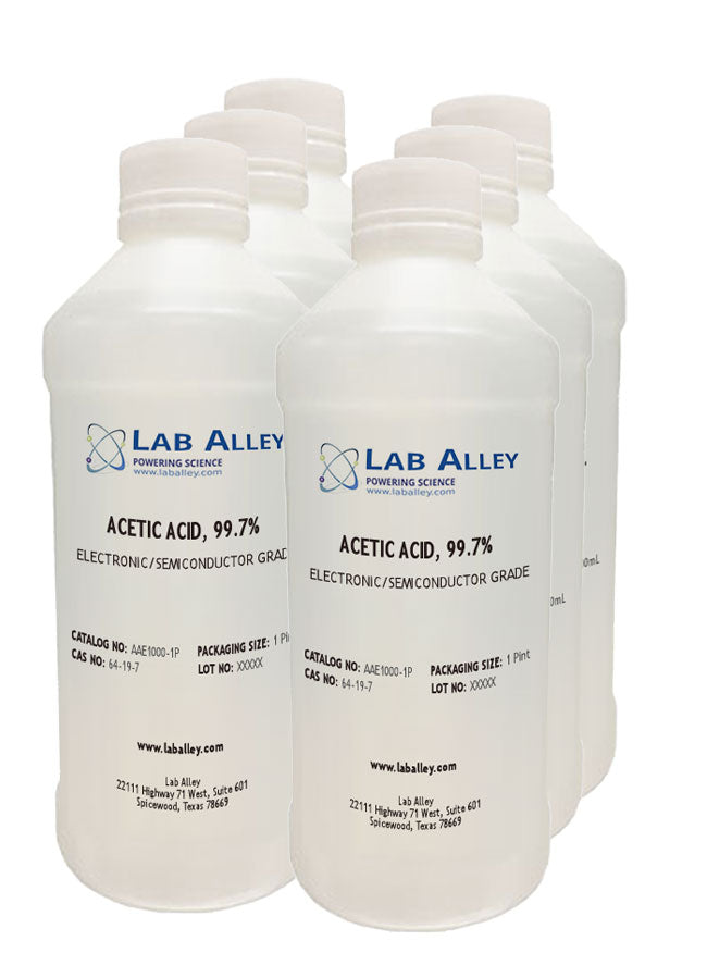 Acetic Acid, Electronic/Cleanroom Grade, 99.7%, 6x1 Pint Case