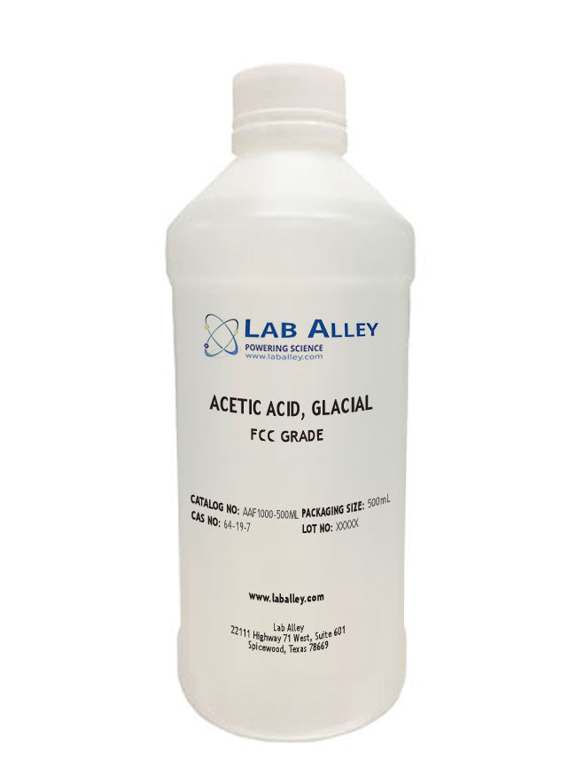 Acetic Acid, Glacial, Food Grade (FCC), Kosher, 500 mL