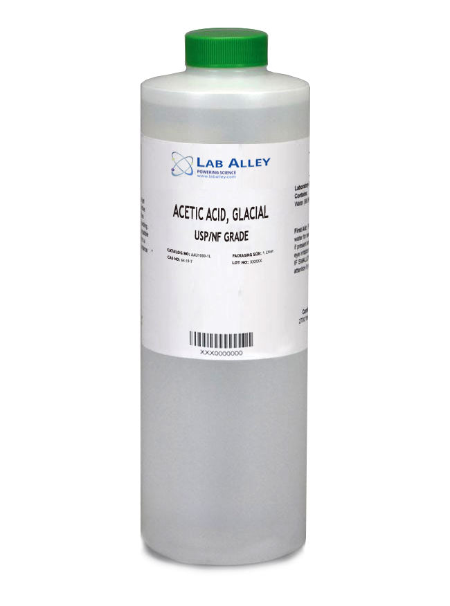 Acetic Acid, Glacial, USP/NF Grade, 1 Liter. Does NOT require Hazmat fee.