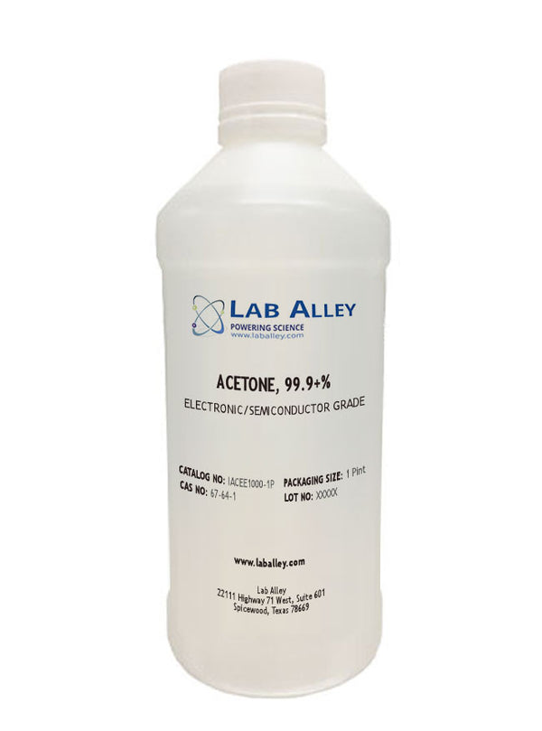 Acetone, Electronic Grade / Semiconductor Grade, 99.9+%, 1 Pint.