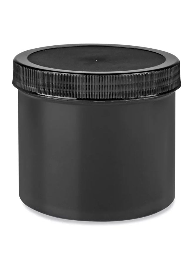 Black Round Wide-Mouth Plastic Jars Bulk Pack
