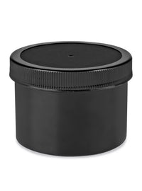 Black Round Wide-Mouth Plastic Jars Bulk Pack