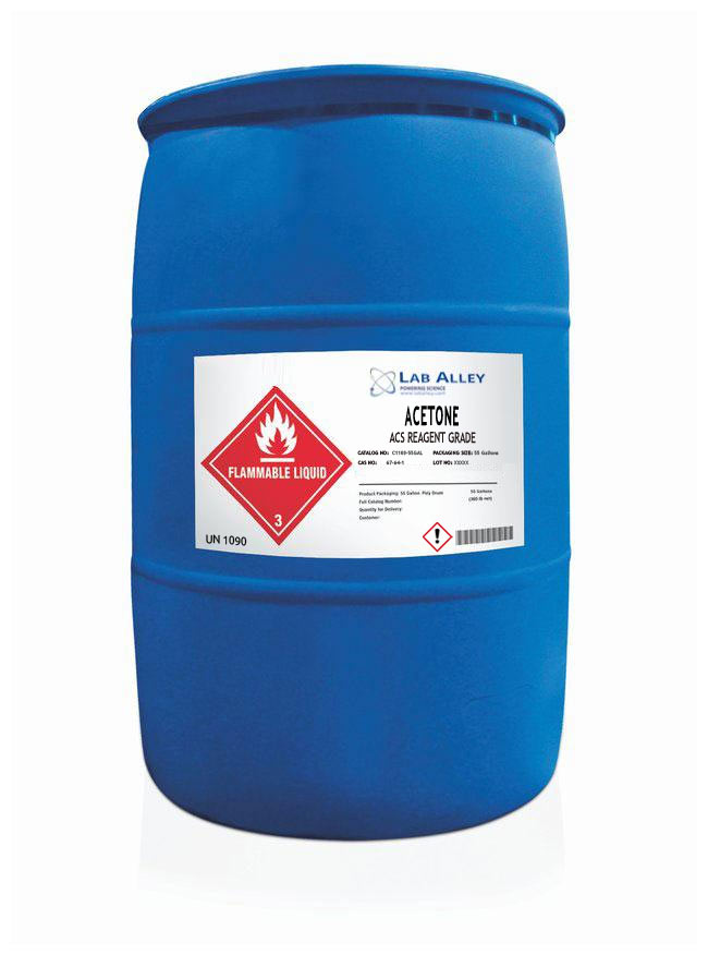 Acetone ACS Reagent USP Food Grade 100% Lab Alley 55 Gallon Drum