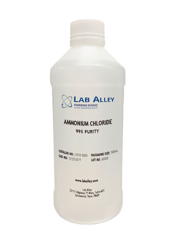 Ammonium Chloride, Purified, 99%, 500 Grams