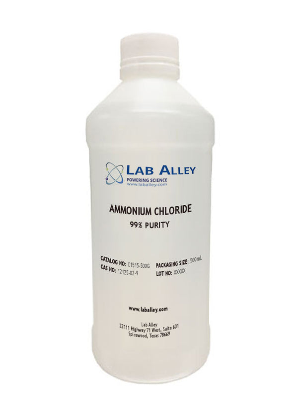 Ammonium Chloride, Purified, 99%, 500 Grams