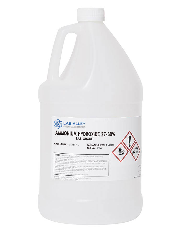 Ammonium Hydroxide 27-30% Solution, Lab Grade, 4 Liters