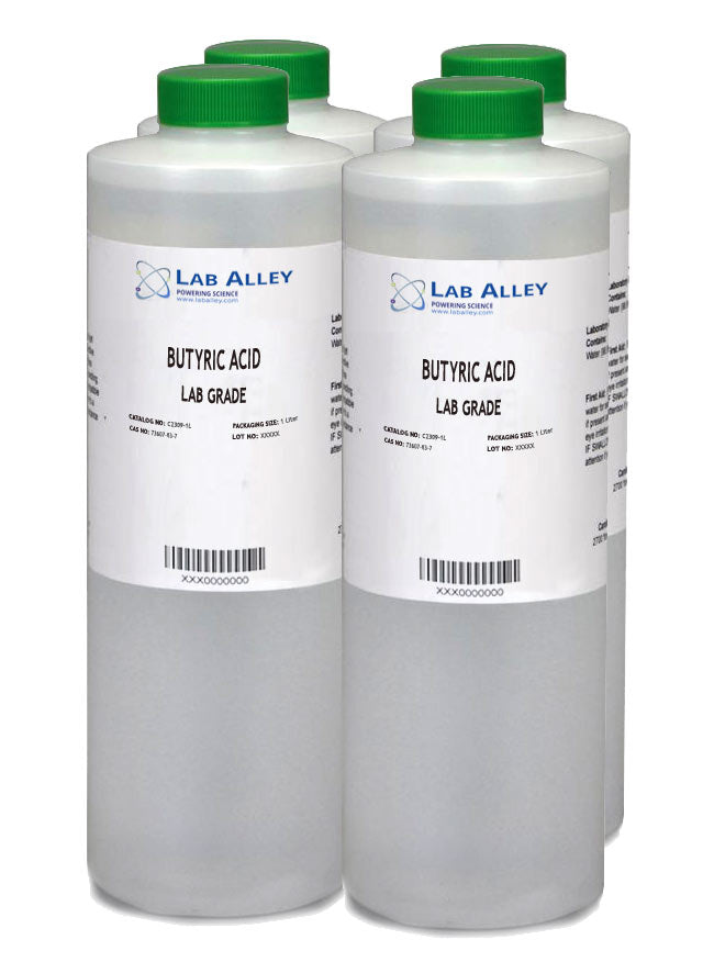 Butyric Acid (Butanoic Acid), Lab Grade,  4x1 Liter
