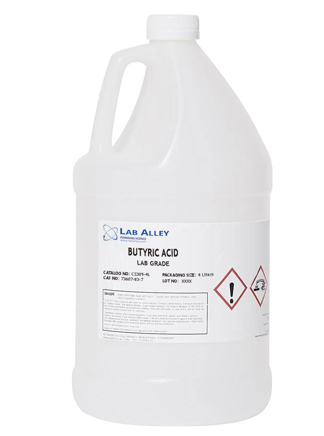 Butyric Acid (Butanoic Acid), Lab Grade, 4 Liters