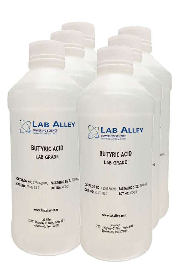 Butyric Acid (Butanoic Acid), Lab Grade, 6x500ml